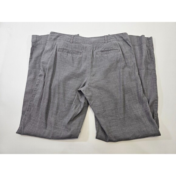 Women's 10 J.Jill Gray Linen Blend Wide Leg Casual Pants Slacks Trousers EUC - Picture 3 of 7